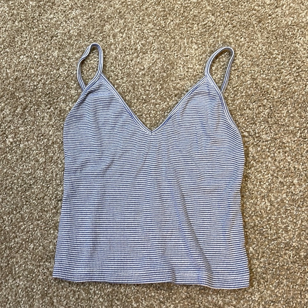 Blue and White Striped Tank